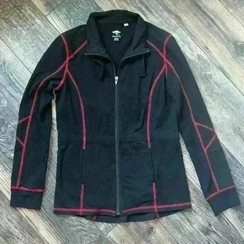 Acacia Black Zip Workout Casual Jacket